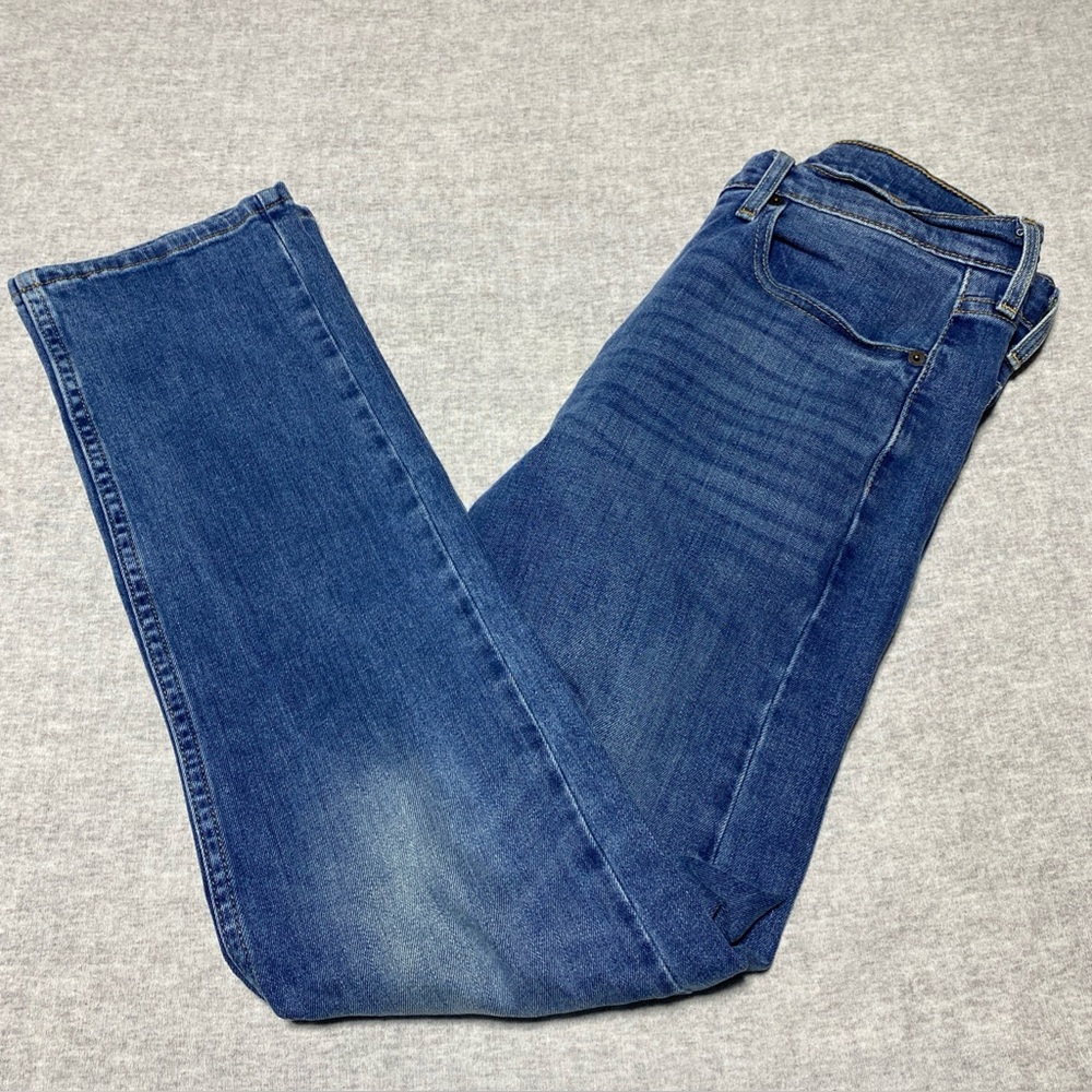 Levis 513 Jeans Mens Tag 32x32 Actual‎ 33x31 Blue Slim Straight Whiskering